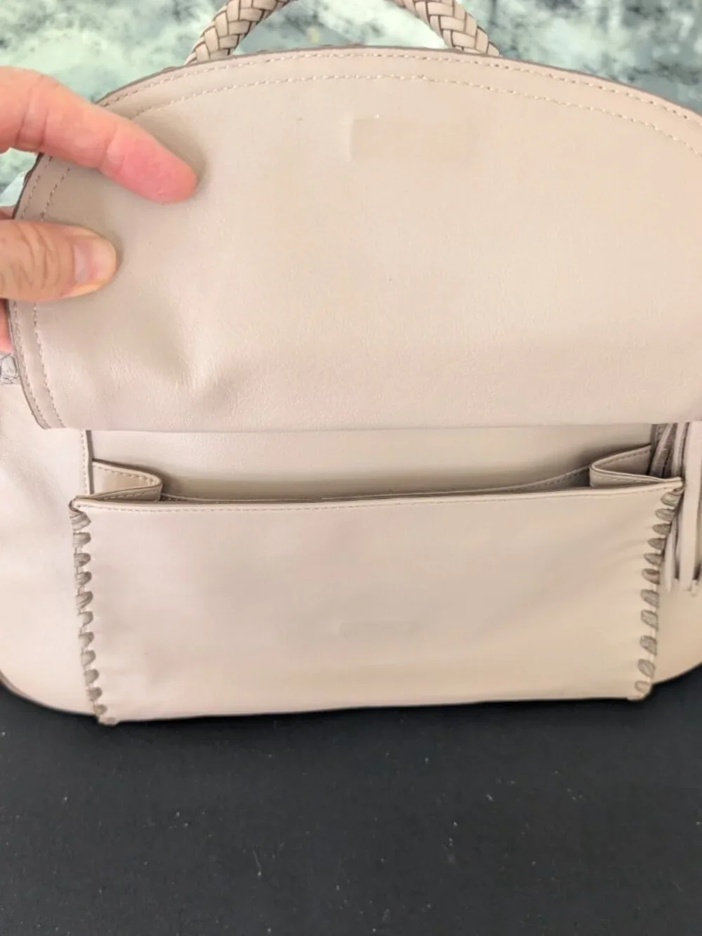 Brahmin Raelynn Natural Crawford Satchel Only + Dust Bag
